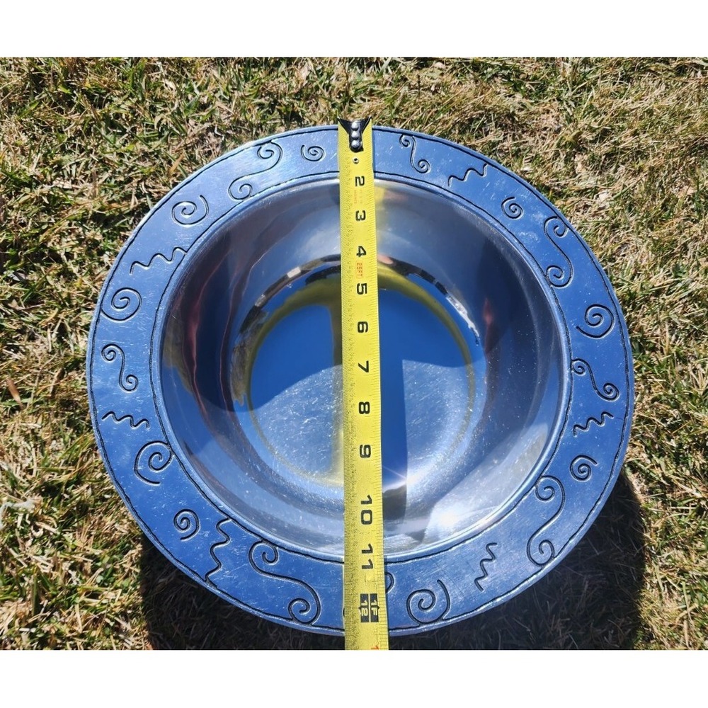 Vintage Wilton Armetale Large Pewter Serving Bowl Pizzazz Southwestern Style